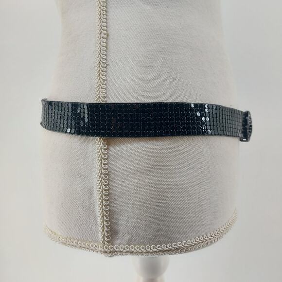 Belt Women's Vintage Black Metal Mesh Cinch Belt Gatsby OS - Picture 7 of 11